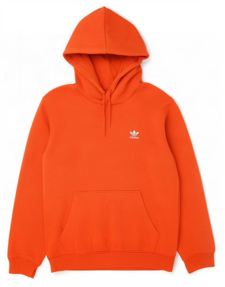 Felpa con cappuccio da uomo Adidas, cotone arancione medio