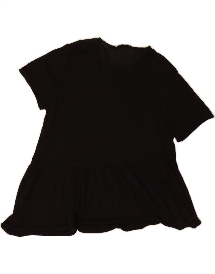 ZARA Womens Oversized Peplum Blouse Top UK 10 Small Black Polyester Vintage Zara and Second-Hand Zara from Messina Hembry 