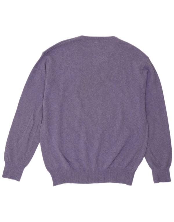 Maglione Kappa da uomo con scollo a V, grande lana d'agnello viola