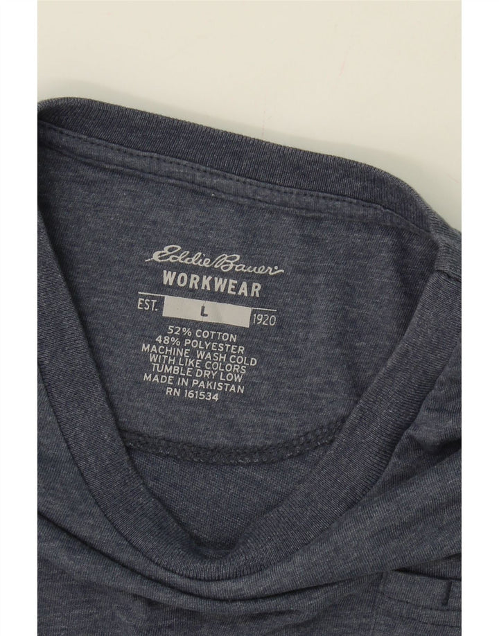 EDDIE BAUER Mens T-Shirt Top Large Navy Blue Cotton Vintage Eddie Bauer and Second-Hand Eddie Bauer from Messina Hembry 