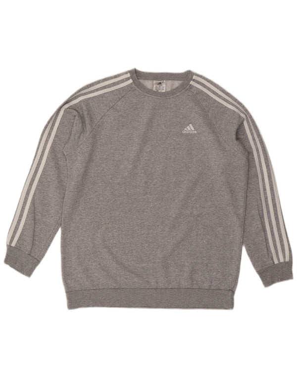 Felpa oversize da donna ADIDAS UK 8/10 piccola grigia screziata