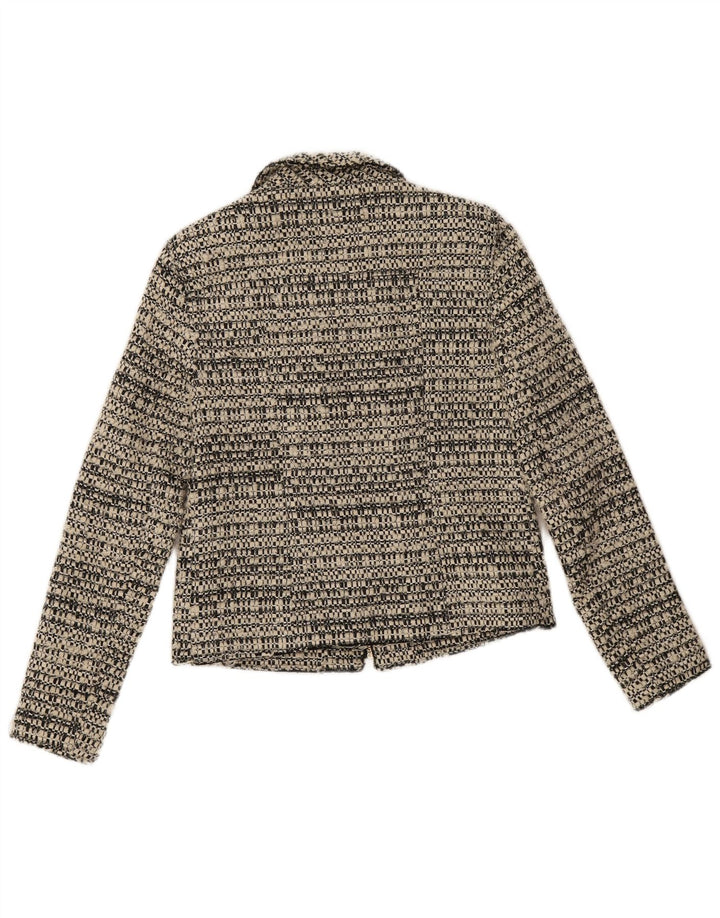 Giacca blazer con zip intera da donna Zara UK 10 piccola grigia chiazzata