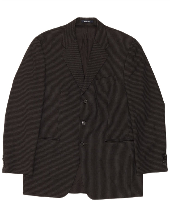Giacca blazer a 3 bottoni da uomo Chaps Ralph Lauren UK 42 XL lana gessata grigia