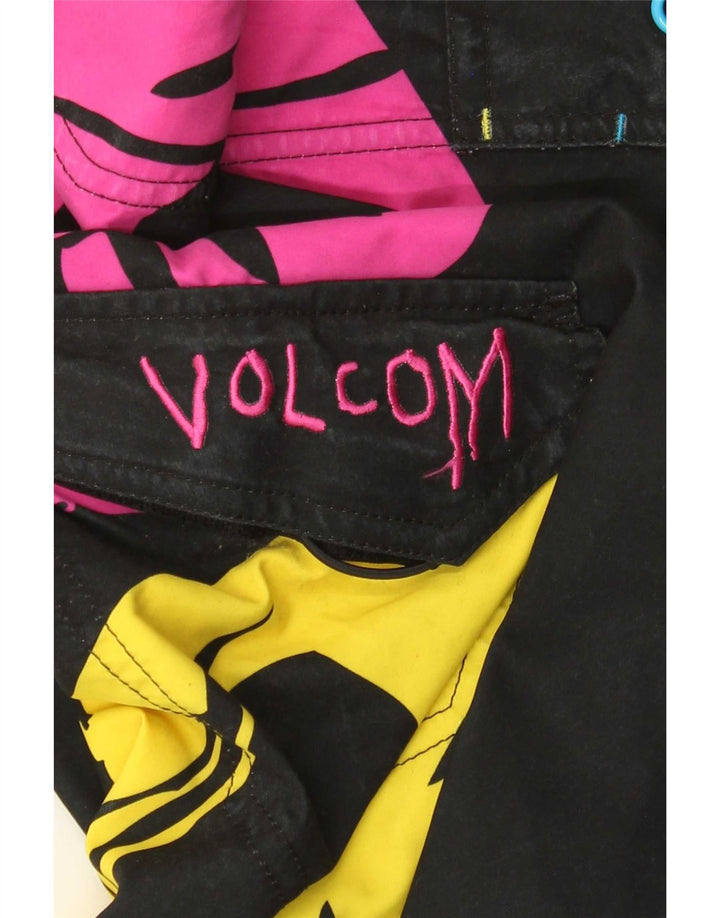 Pantaloncini da bagno con grafica da uomo Volcom, poliestere nero medio