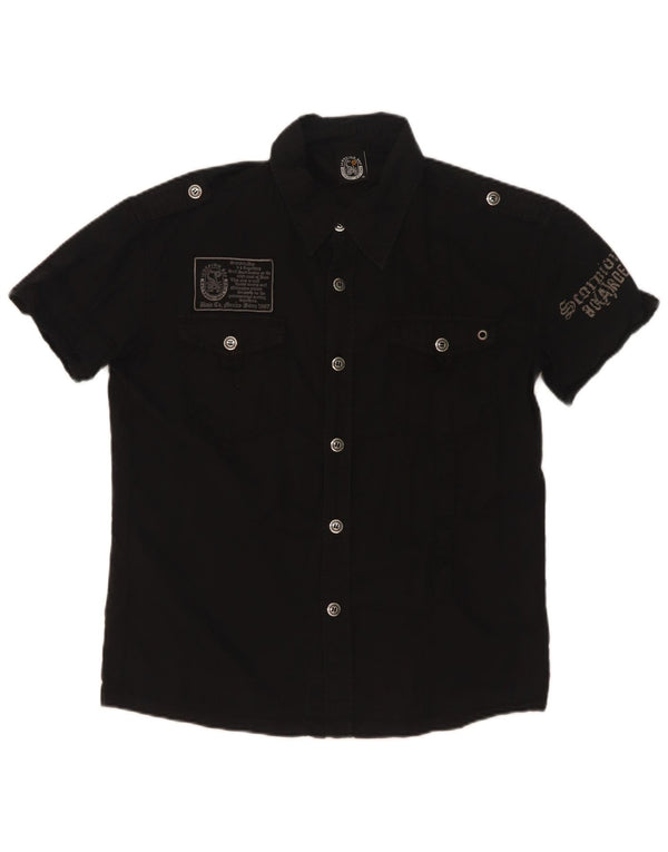 Camicia a maniche corte grafica da ragazzo Scorpion Bay 11-12 anni 2XL cotone nero
