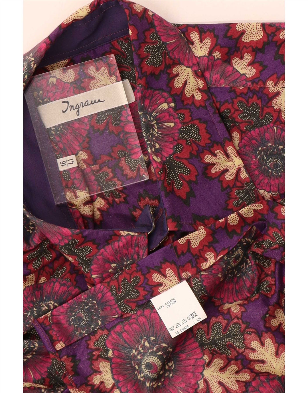 Camicia da uomo Ingram taglia 41 16 grande cotone floreale multicolore