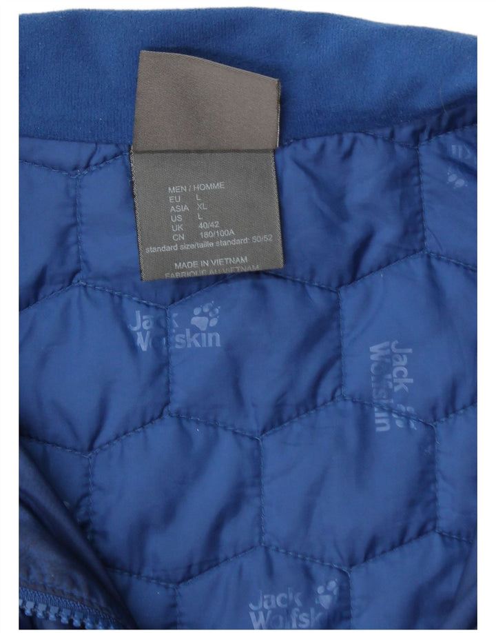 JACK WOLFSKIN Giacca trapuntata da uomo UK 40/42 Grande poliestere blu