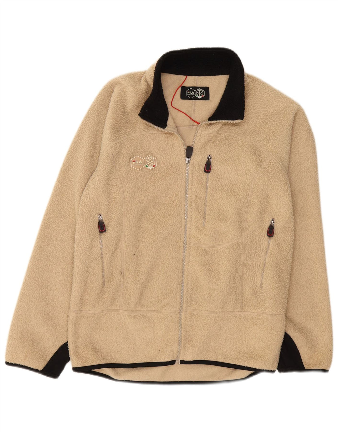 Giacca in pile da uomo FILA UK 36 Small Beige Colourblock Poliestere