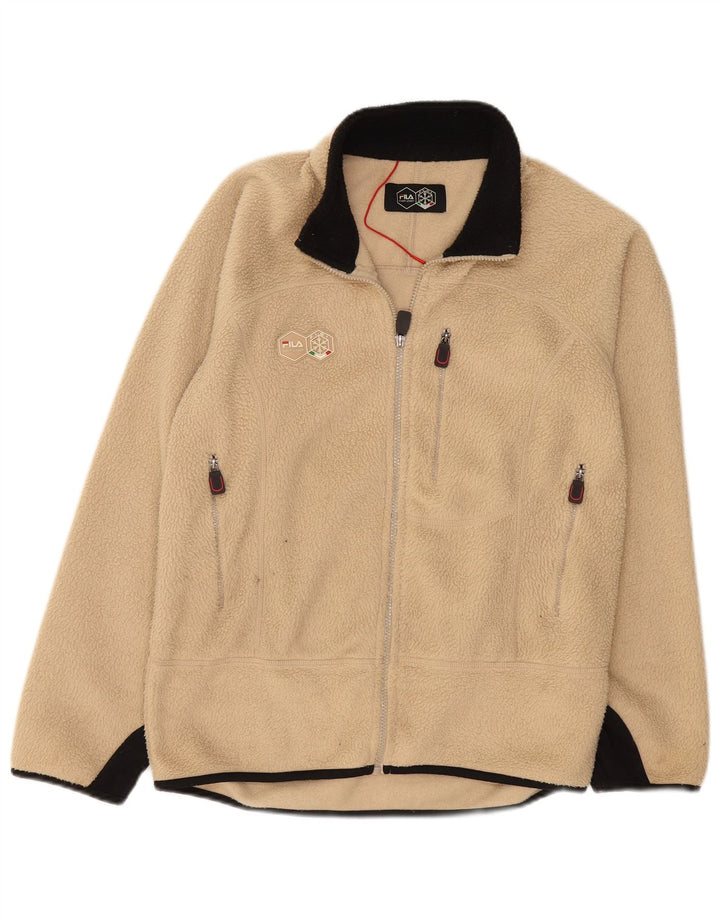Giacca in pile da uomo FILA UK 36 Small Beige Colourblock Poliestere