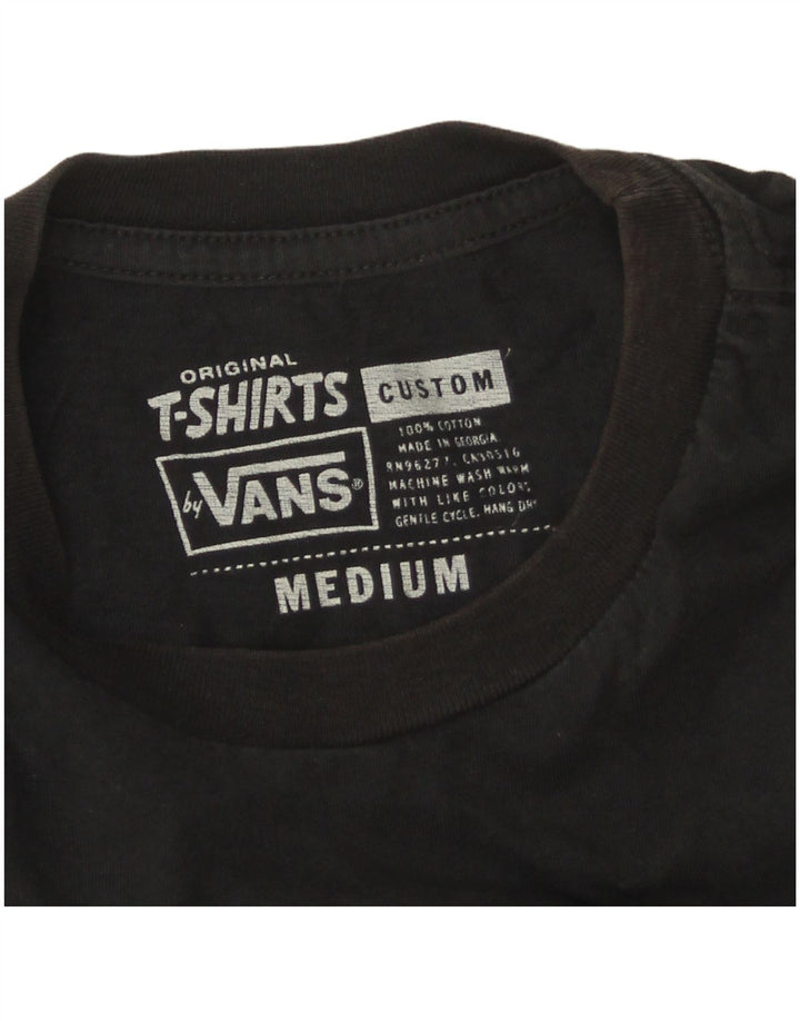 T-shirt grafica personalizzata da uomo Vans, top in cotone nero medio