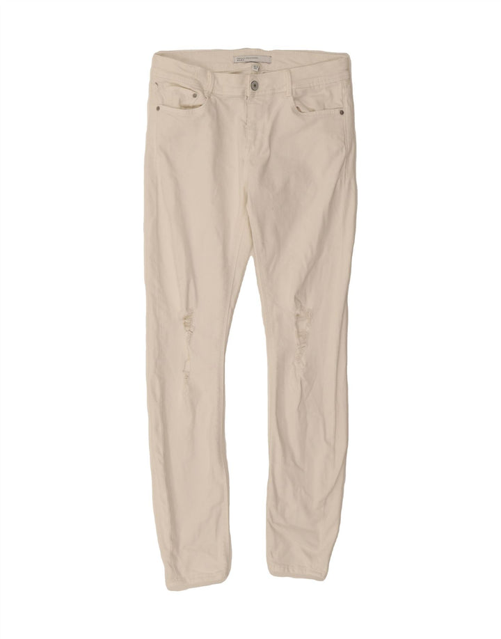 ZARA Womens Distressed Skinny Jeans US 4 Small W27 L27 White Vintage Zara and Second-Hand Zara from Messina Hembry 