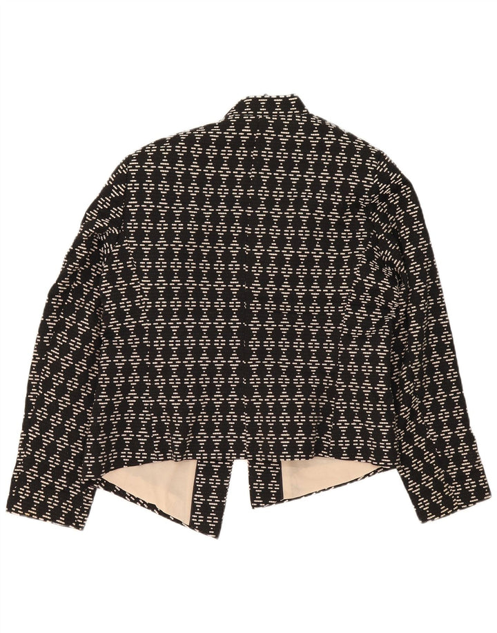 Giacca blazer aperta da donna Marks & Spencer UK 16 grande nera geometrica