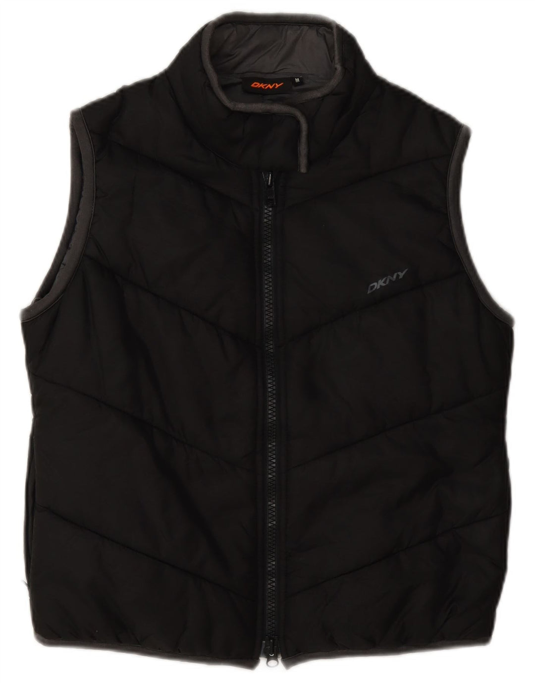 Gilet imbottito con grafica da donna Dkny UK 14 nylon nero medio