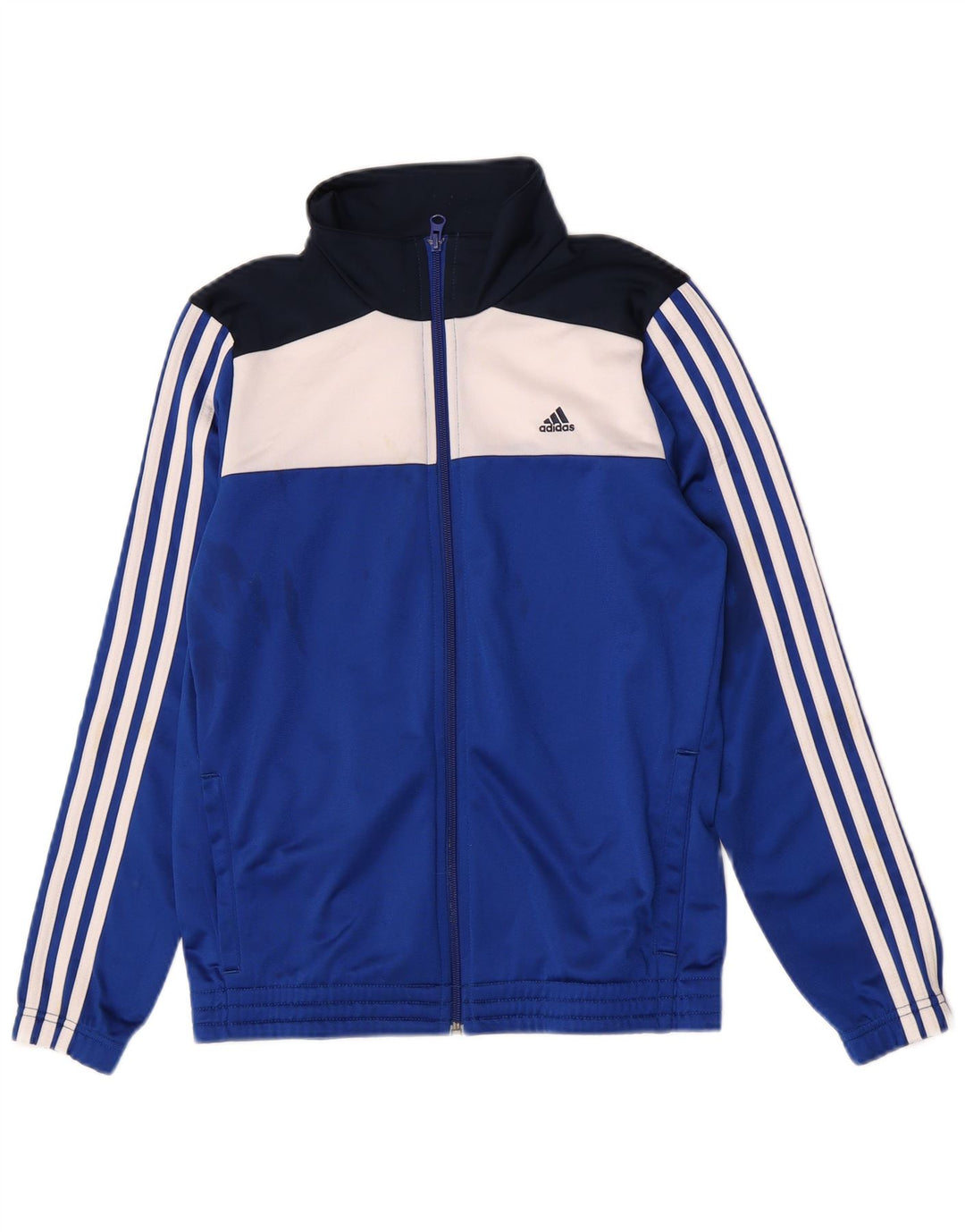Giacca da tuta da ragazzo Adidas 13-14 anni in poliestere color block blu
