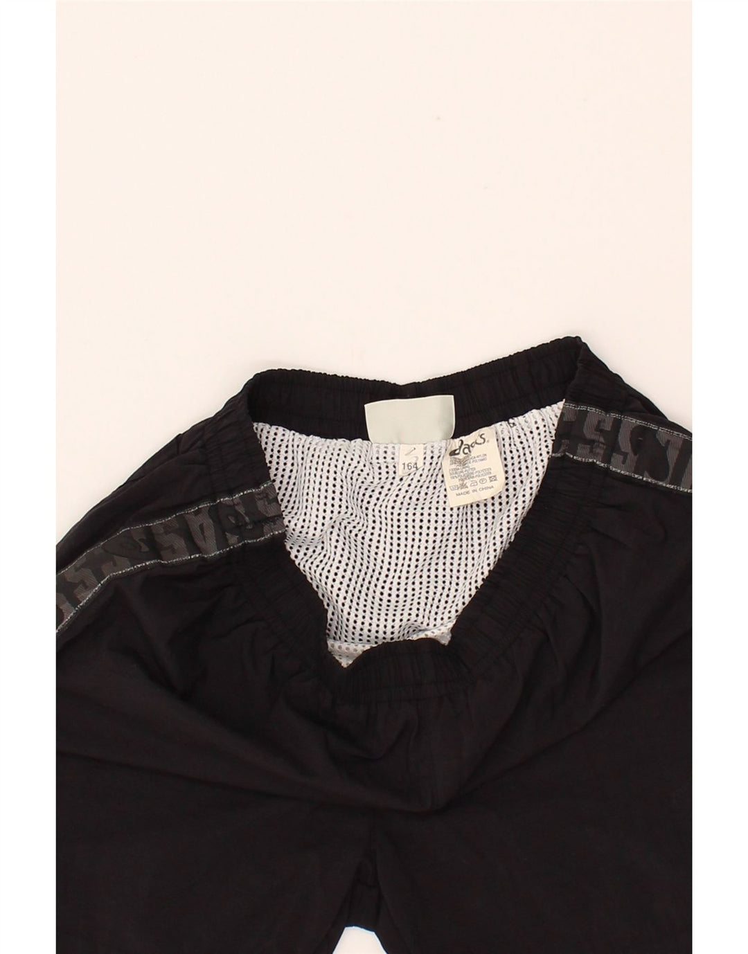 ASICS Boys Graphic Sport Shorts 14-15 Years  Black Polyester Vintage Asics and Second-Hand Asics from Messina Hembry 