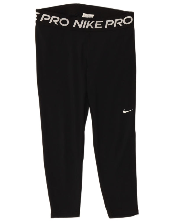 Leggings grafici NIKE da donna Dri Fit UK 14 grande poliestere nero