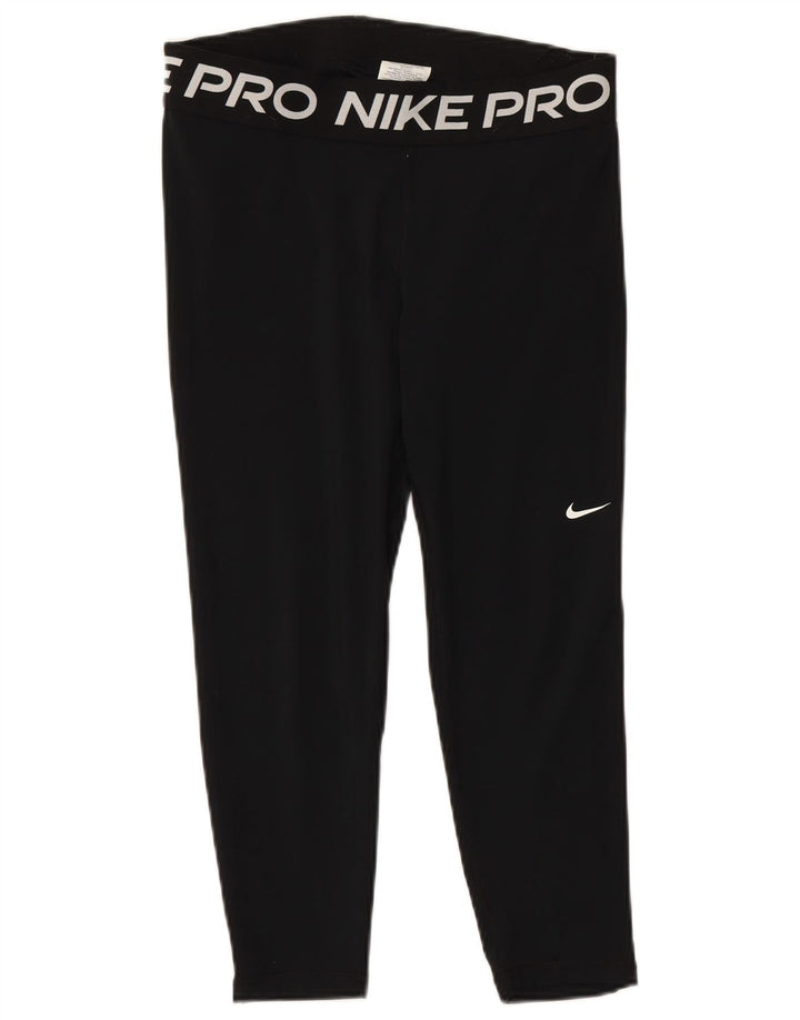 Leggings grafici NIKE da donna Dri Fit UK 14 grande poliestere nero