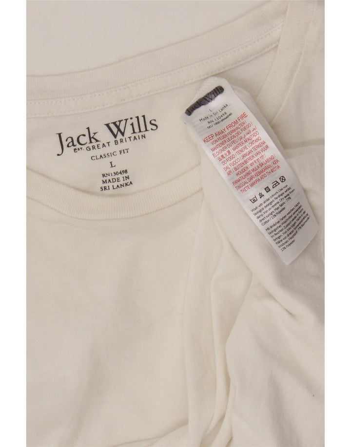 T-shirt da uomo dalla vestibilità classica Jack Wills Top grande in cotone bianco