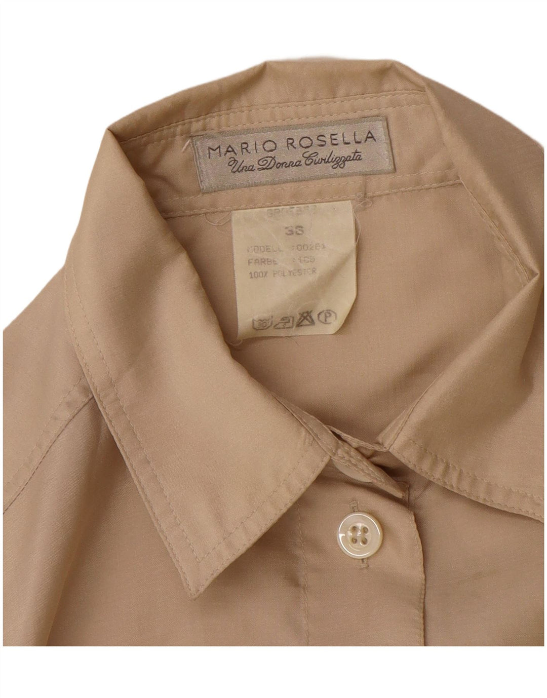 Camicetta camicia oversize da donna Mario Rosella EU 36 piccola poliestere beige