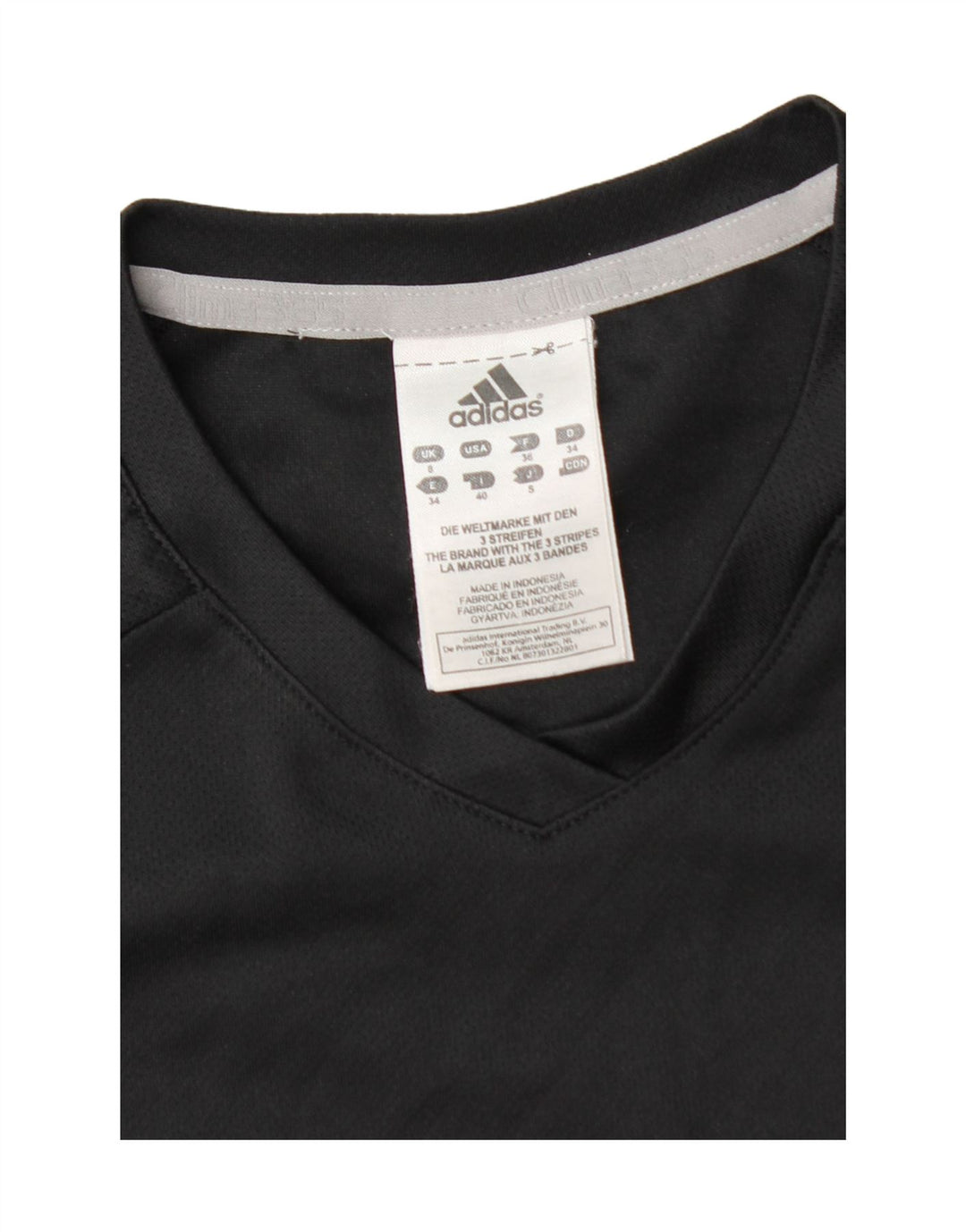 ADIDAS Womens Climalite Top Long Sleeve UK 8 Small Black Polyester Vintage Adidas and Second-Hand Adidas from Messina Hembry 