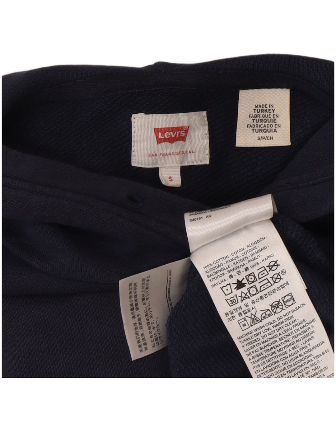 Maglione con cappuccio grafico da uomo Levi's piccolo in cotone blu navy