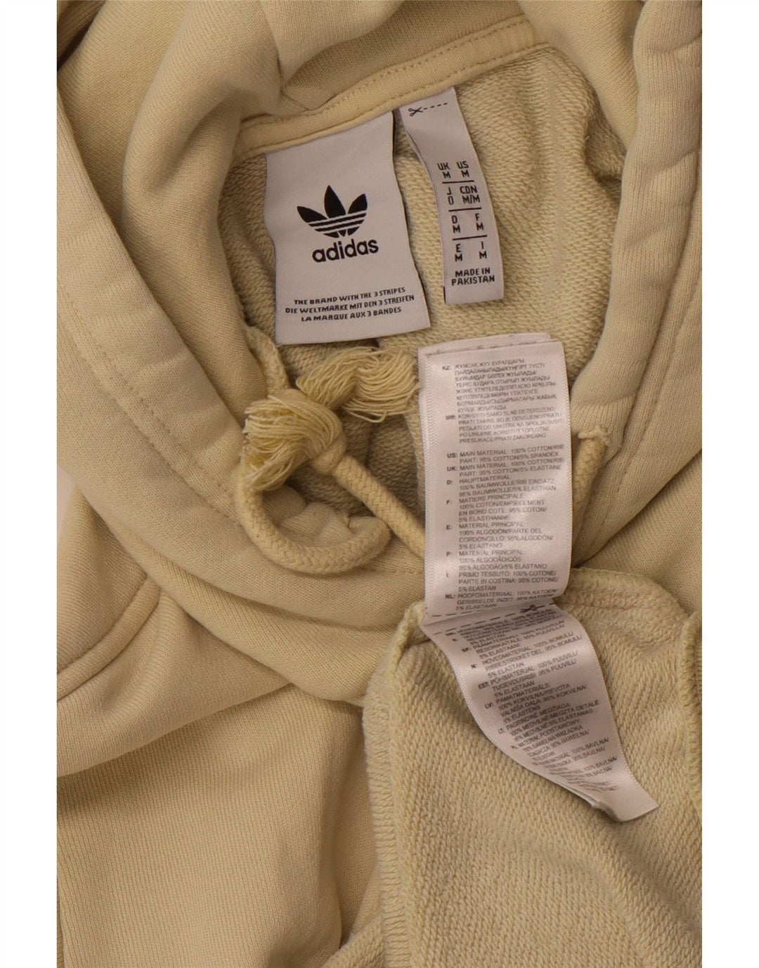 Maglione con cappuccio grafico da uomo ADIDAS in cotone giallo medio