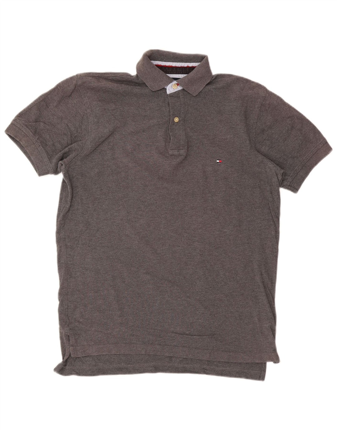 Polo da uomo Tommy Hilfiger piccola in cotone grigio