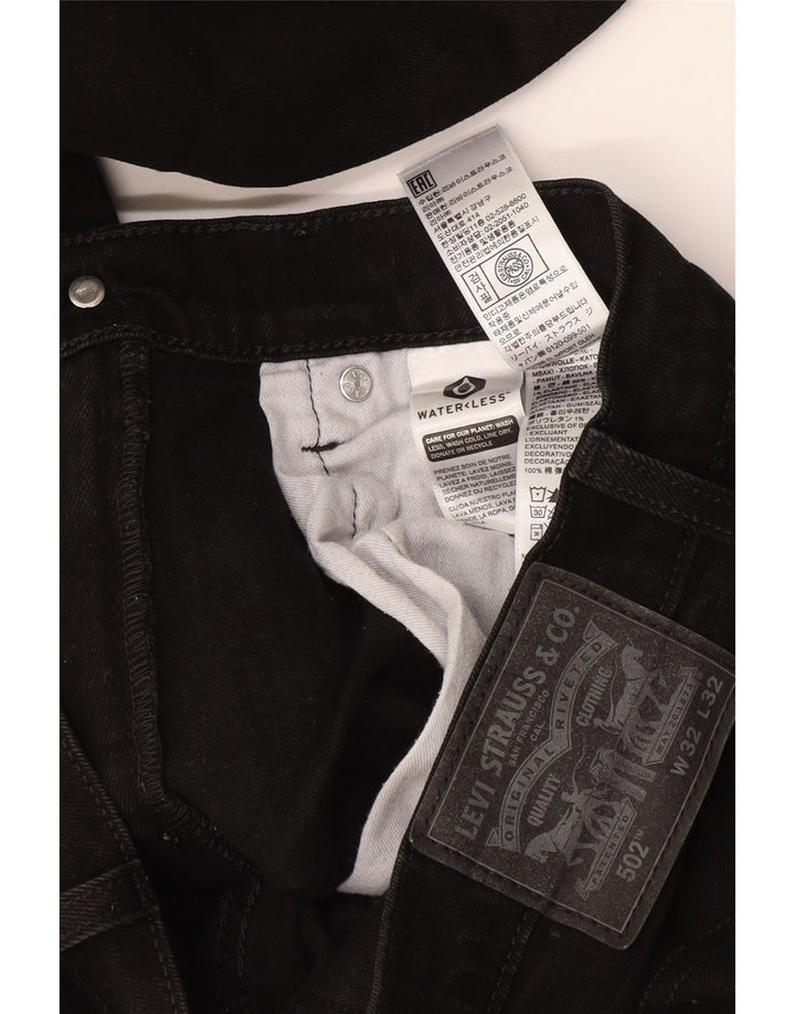 Levi's Uomo 502 Jeans affusolati W32 L32 Cotone Nero