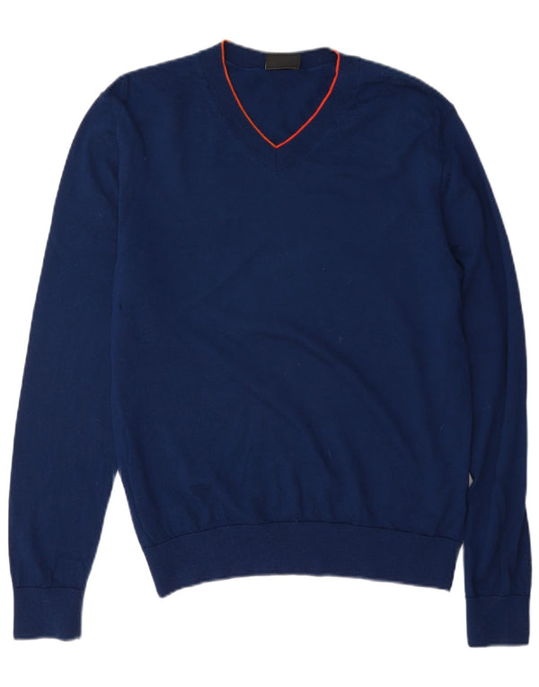 Maglione da uomo con scollo a V Paul Smith, lana media blu navy