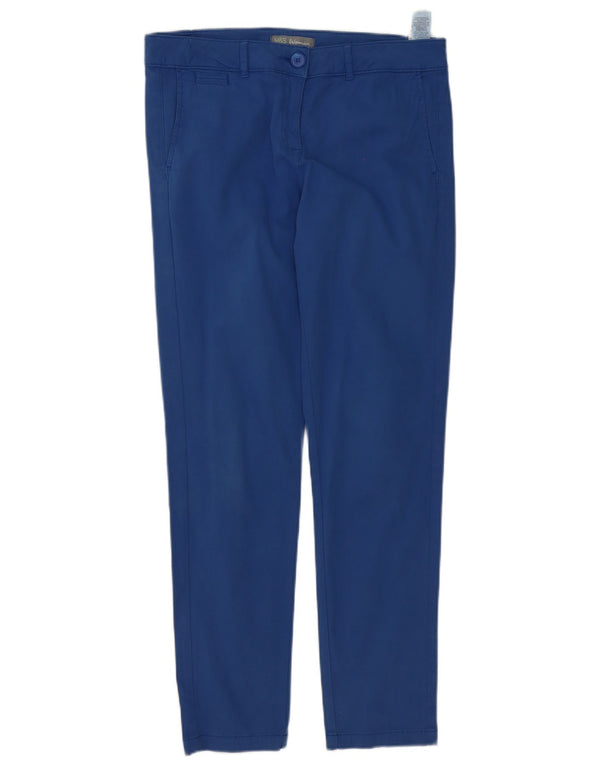 Pantaloni chino slim da donna Marks & Spencer UK 12 medi W32 L30 cotone blu