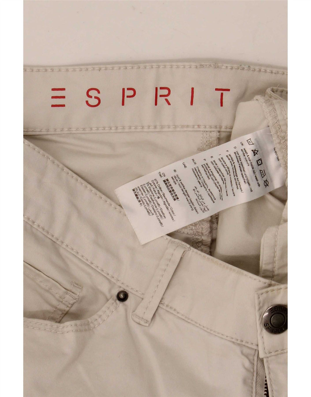 Pantaloni casual slim da donna Esprit W34 L32 in cotone beige