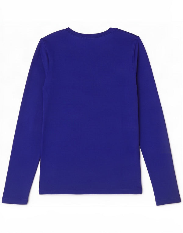 Ralph Lauren Womens Top Long Sleeve UK 12 Medium Blue Cotton