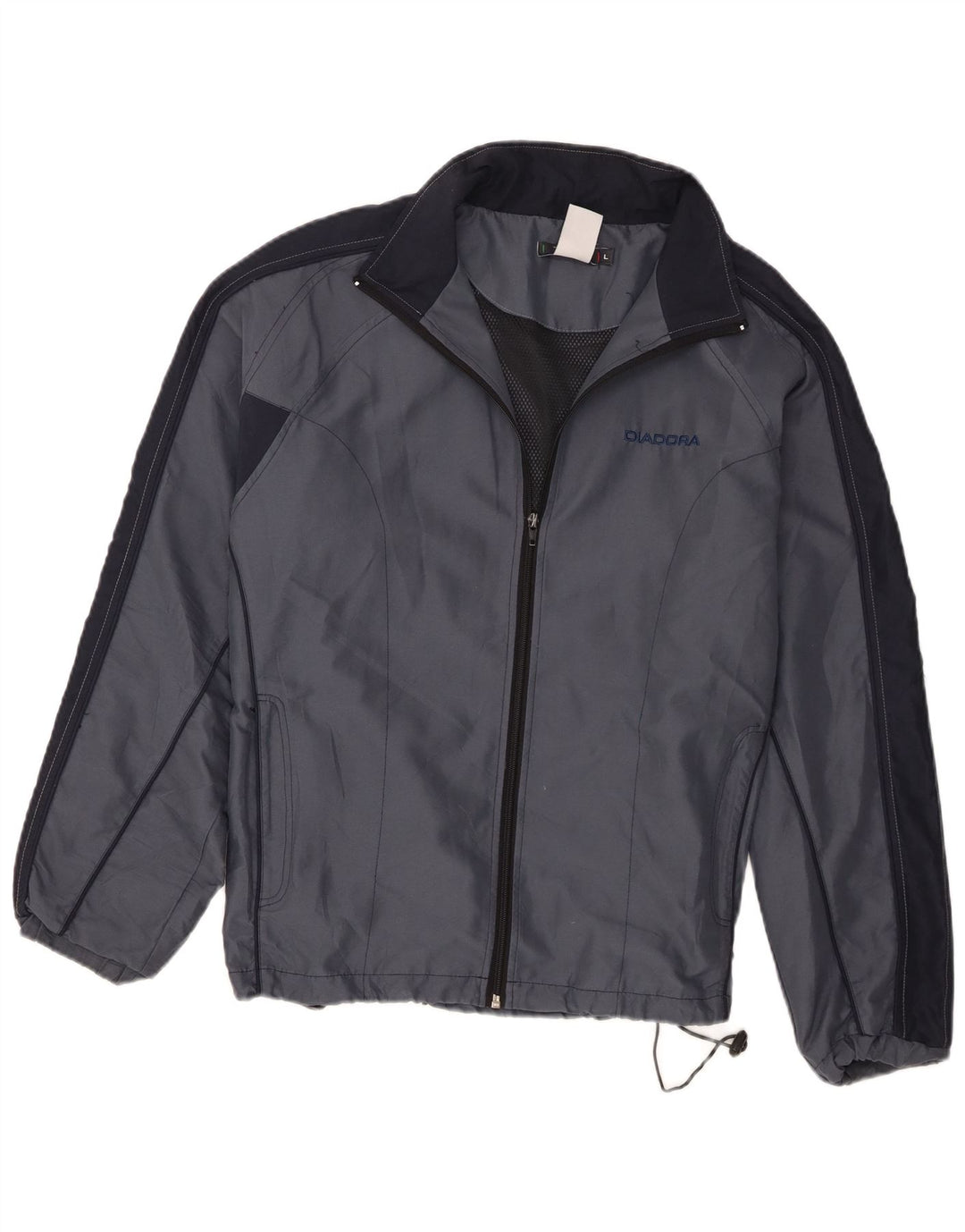 Giacca da tuta da uomo Diadora Large in poliestere color block blu navy