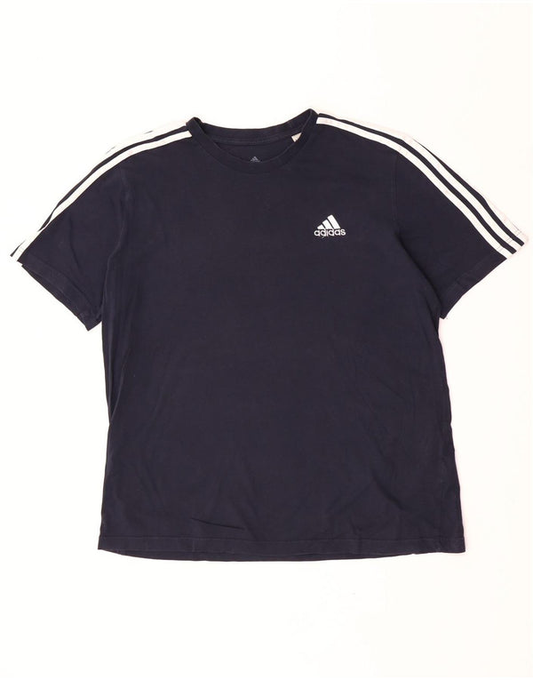 T-shirt da uomo Adidas Top XL blu navy in cotone