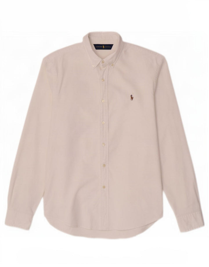 Ralph Lauren Camicia da uomo slim fit Oxford elasticizzata grande bianca