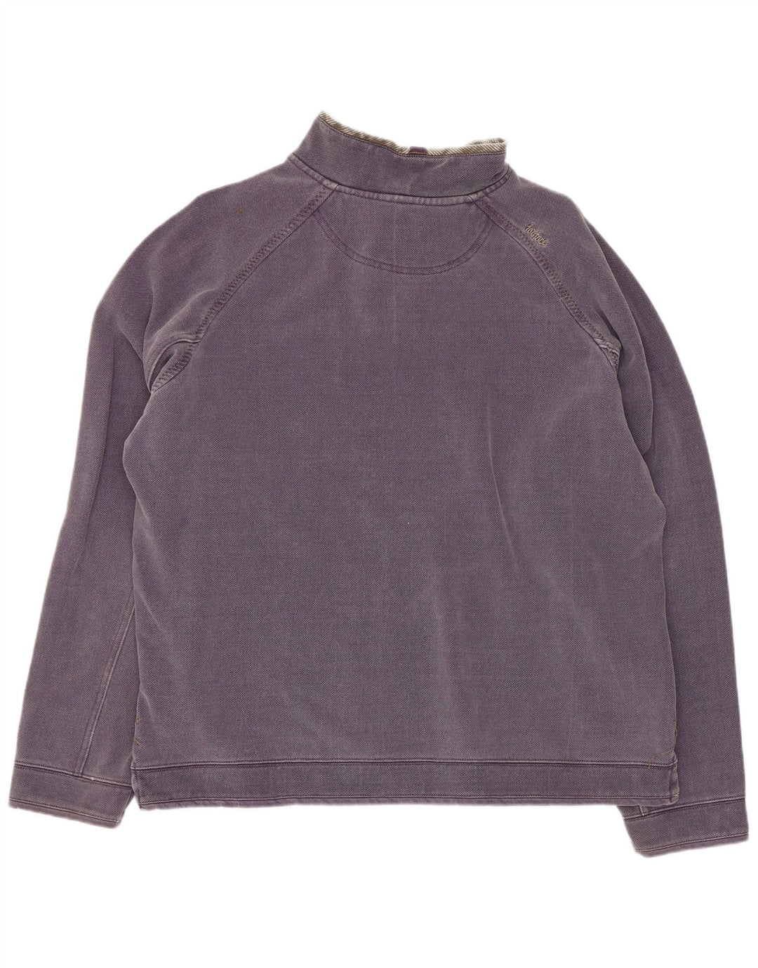 Felpa da uomo con collo con zip Fat Face Maglione cotone viola medio
