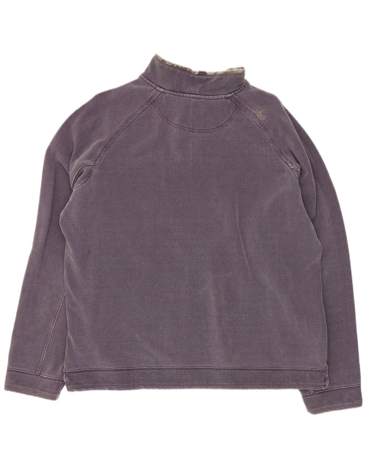 Felpa da uomo con collo con zip Fat Face Maglione cotone viola medio