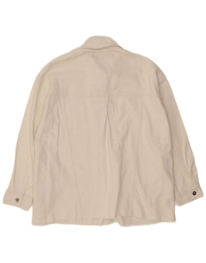 Camicia overshirt da donna Zara UK 10 piccola in cotone bianco