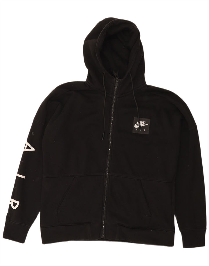 Felpa con cappuccio e zip grafica Nike da uomo, grande, in cotone nero