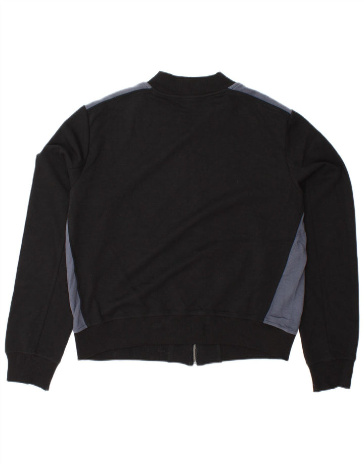 BENETTON Giacca corta da tuta da donna UK 16 Large Black Colourblock