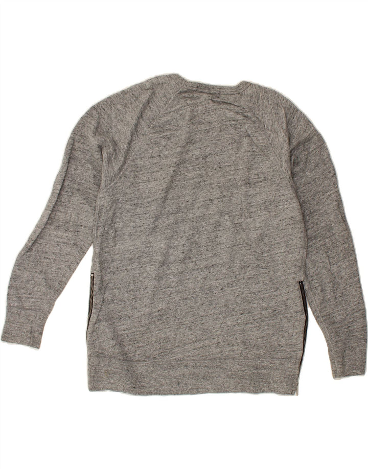 J. CREW Womens Sweatshirt Jumper UK 10 Small Grey Flecked Cotton Vintage J. Crew and Second-Hand J. Crew from Messina Hembry 