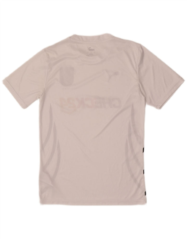 T-shirt grafica da uomo Puma Deutshland Top Small in poliestere color block bianco
