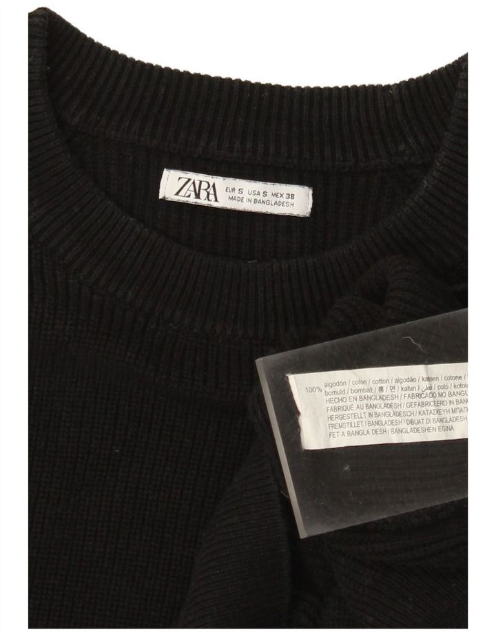 Maglione Zara da uomo con scollo a barca piccolo in cotone nero