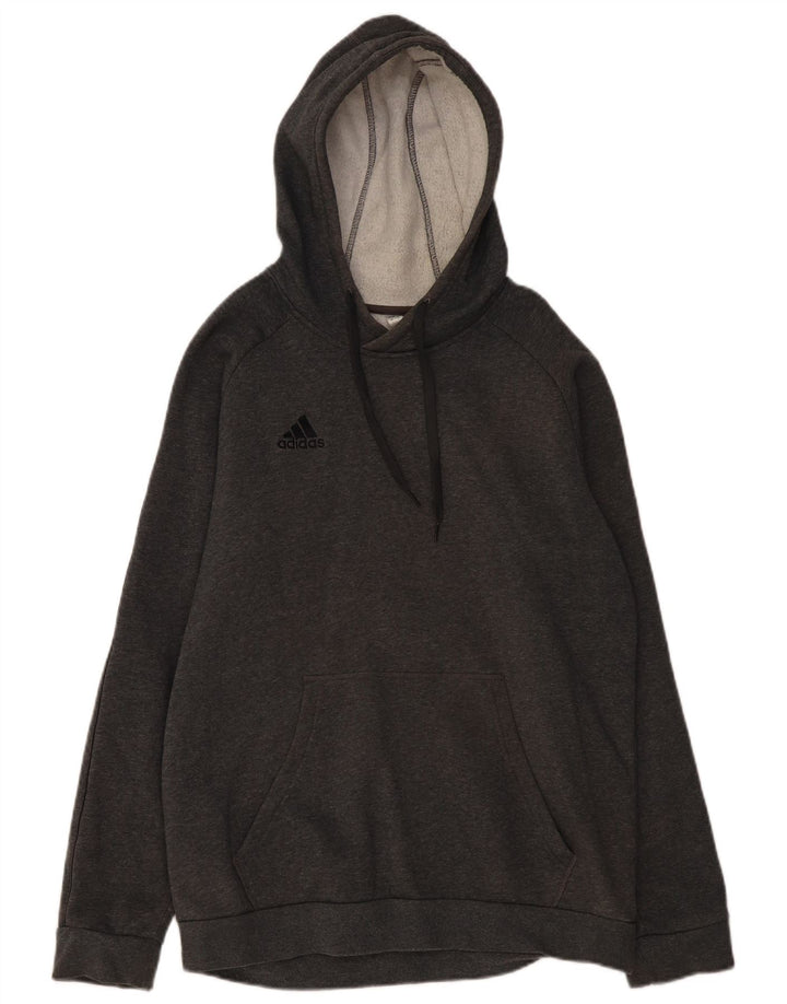 Maglione con cappuccio da uomo ADIDAS grande in cotone grigio