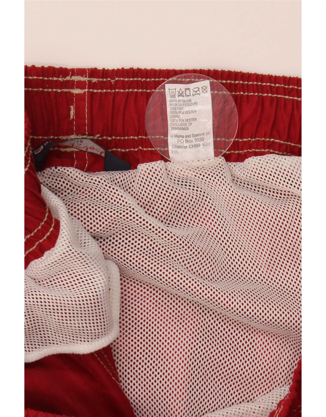 Pantaloncini da bagno da uomo Marks & Spencer grandi rossi in poliestere