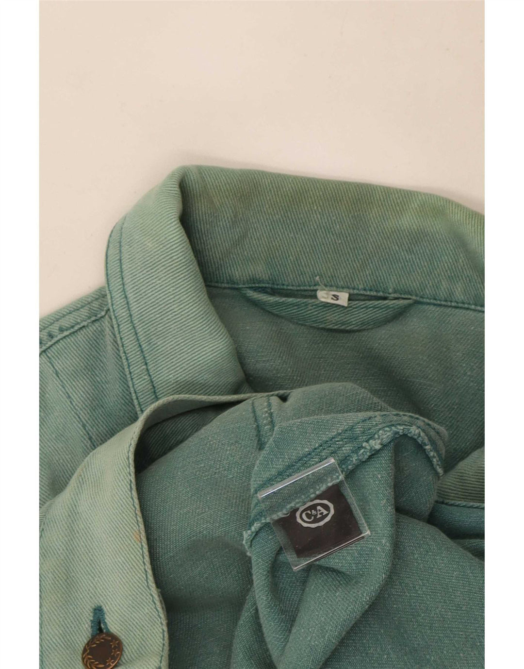 Gilet in denim da uomo C&A UK 36 piccolo cotone blu