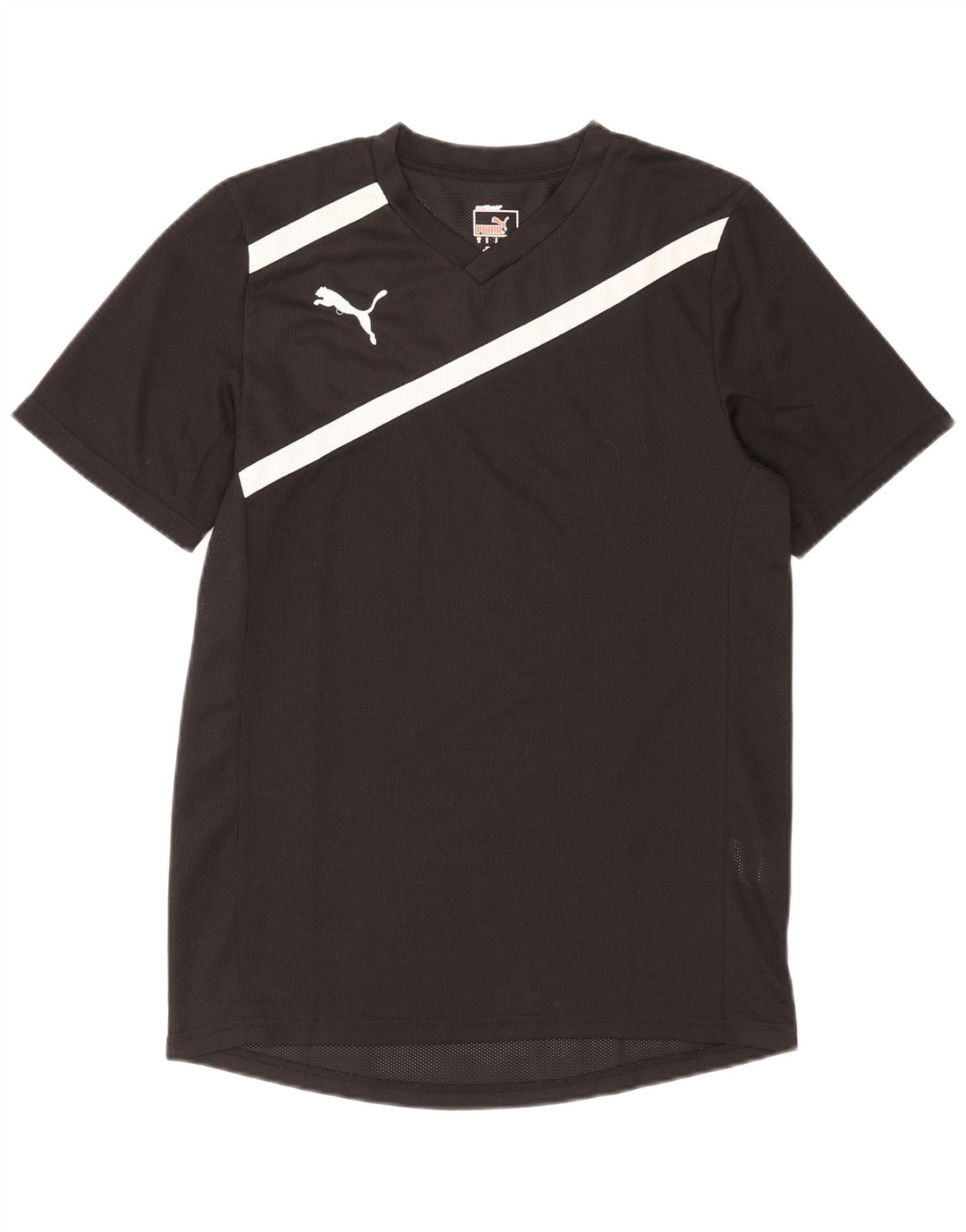 T-shirt da uomo Puma Top piccola in poliestere a righe nere