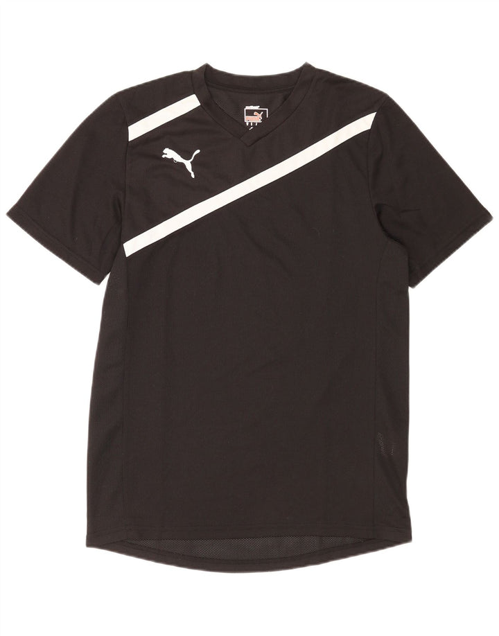 T-shirt da uomo Puma Top piccola in poliestere a righe nere