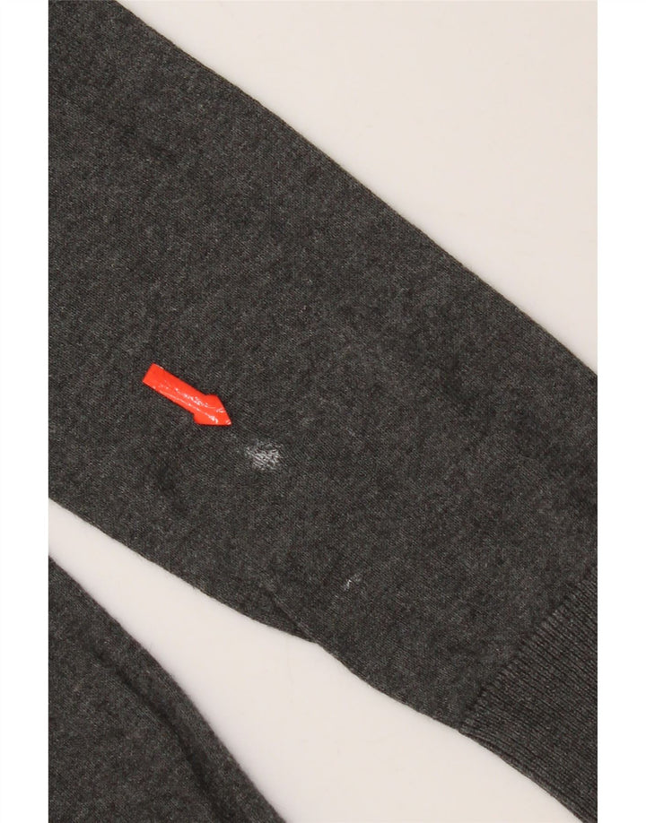 Maglione Zara da uomo con scollo a V in seta grigio medio