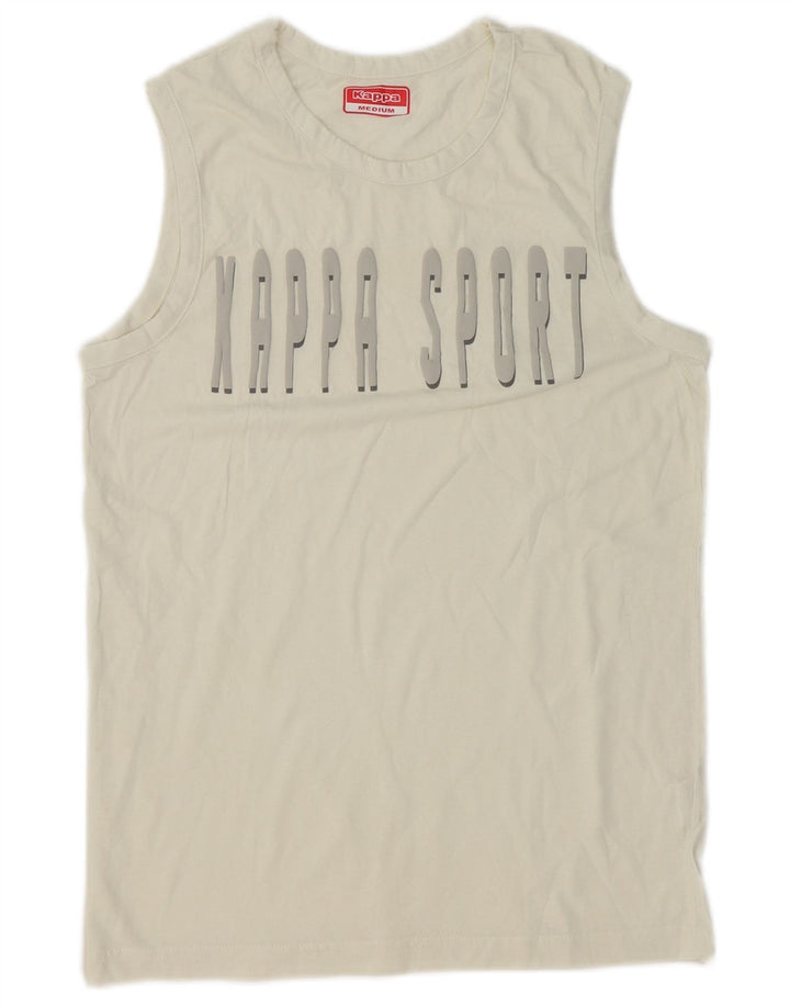 T-shirt grafica da uomo Kappa Top in cotone bianco medio